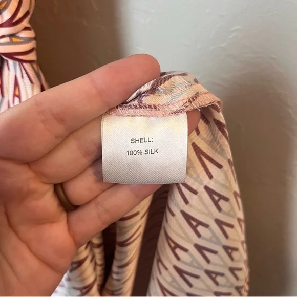 AKNVAS 100% Silk Logo Prairie Midi Dress Prairie Peasant Luxury - Picture 11 of 13